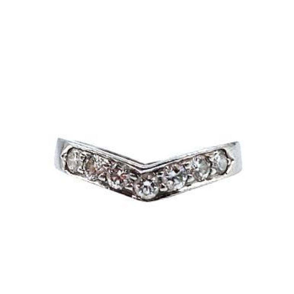 Tiffany & Co. V-Shape Diamond Accent Silver Ring